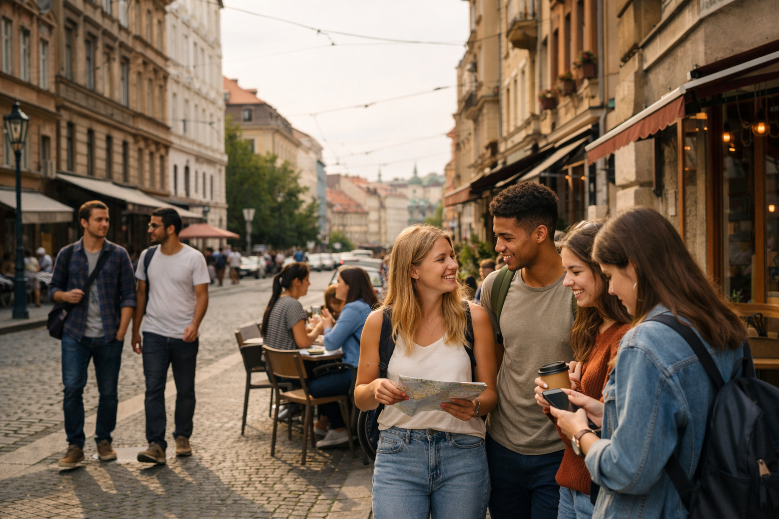 Erasmus student guide illustration for Prague